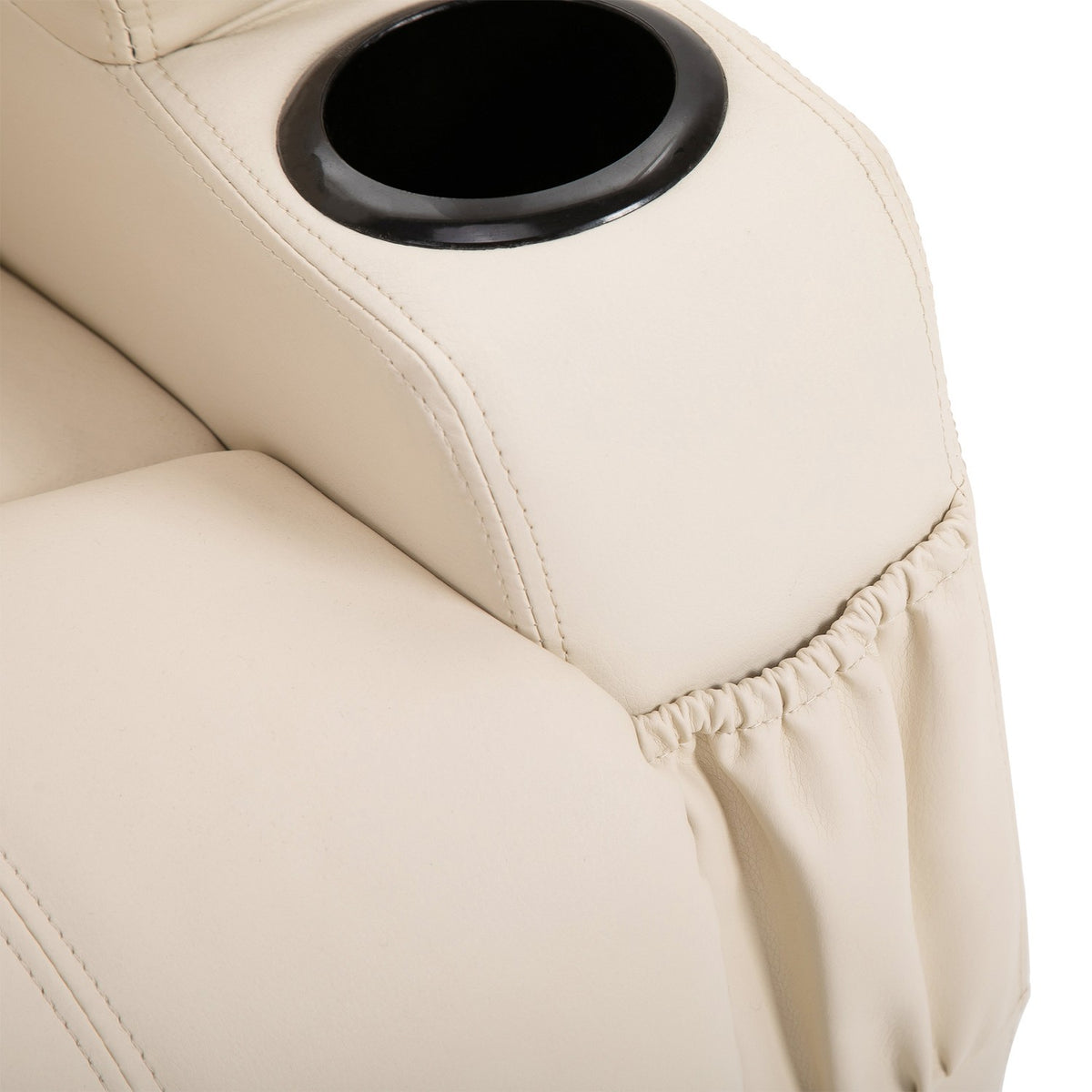 Electric Relaxation Chair Tv Chair Massage Chair Massage Function Reclining Function Faux Leather Wood Metal Foam Beige 82 X 97 X 110 Cm