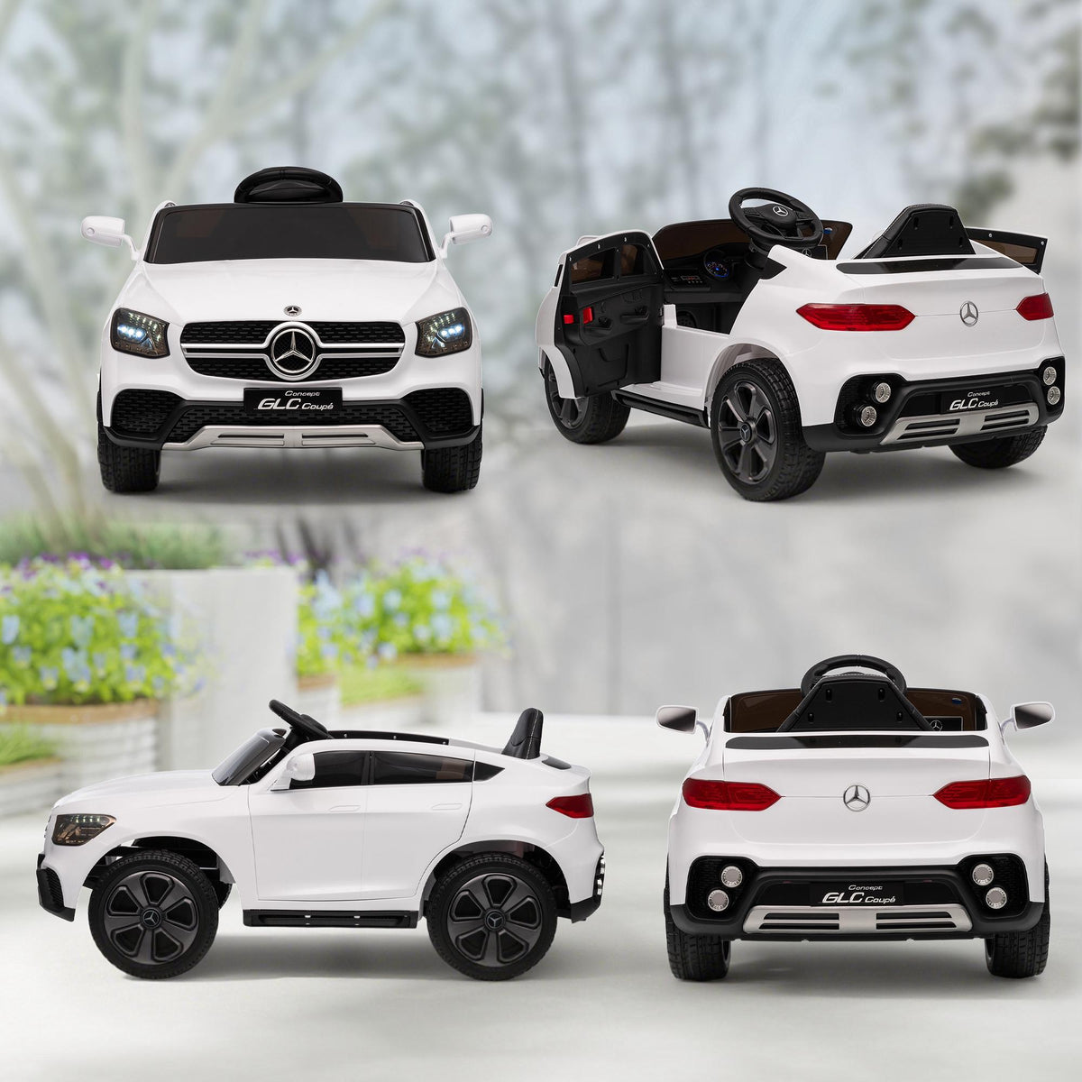 Electric Ride-On Car for Kids, 12V, Remote Control, White