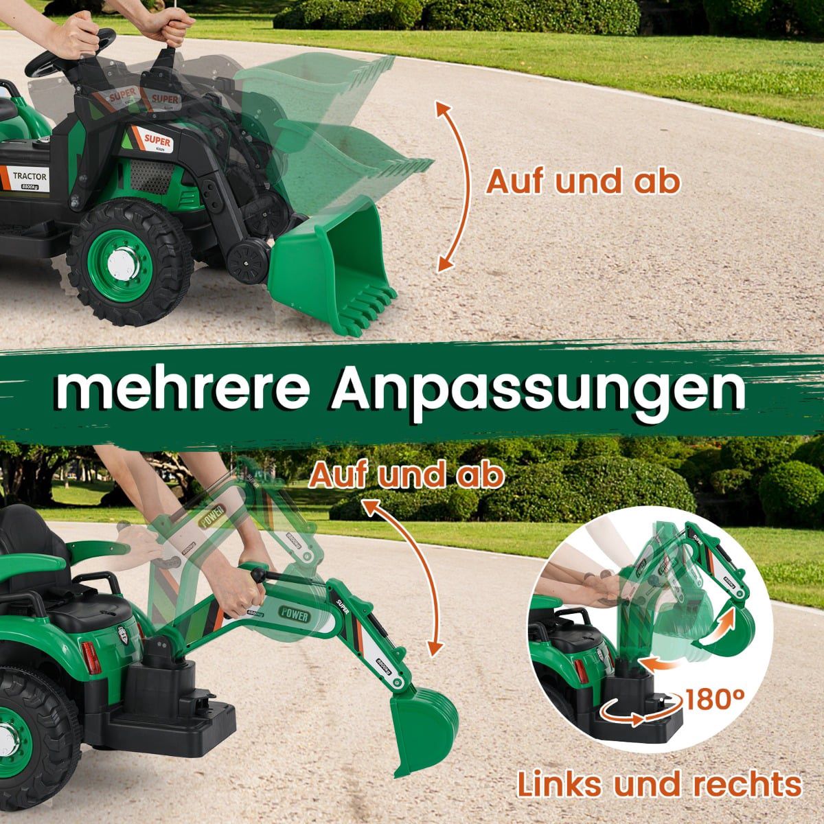 Electric Ride-On Tractor with Trailer & Remote – 12V