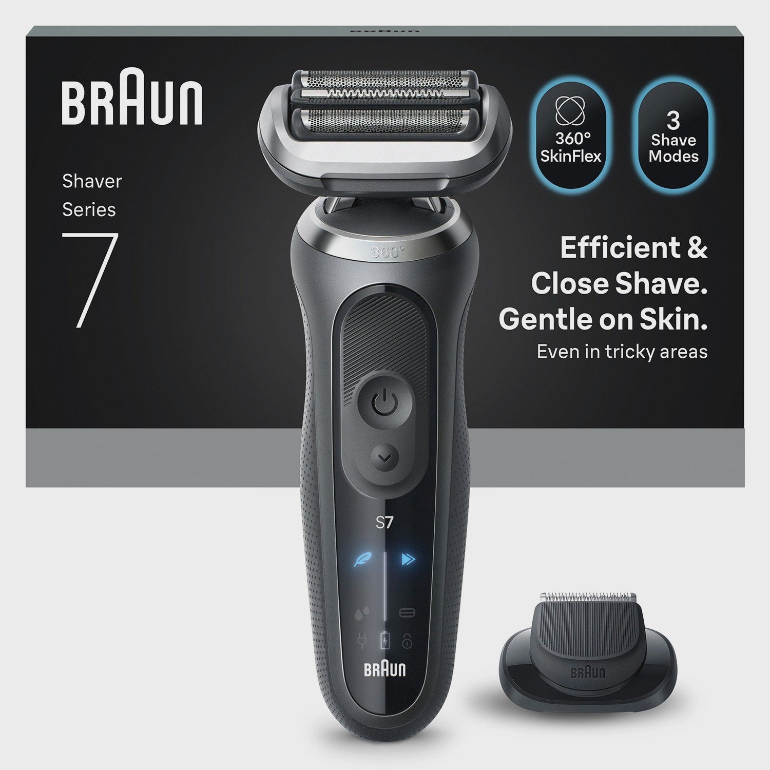 Electric Shaver, 360 Flex Head, 60-Min Cordless Use