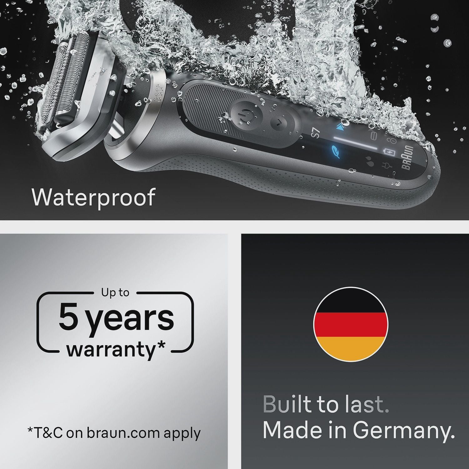 Electric Shaver, 360 Flex Head, 60-Min Cordless Use