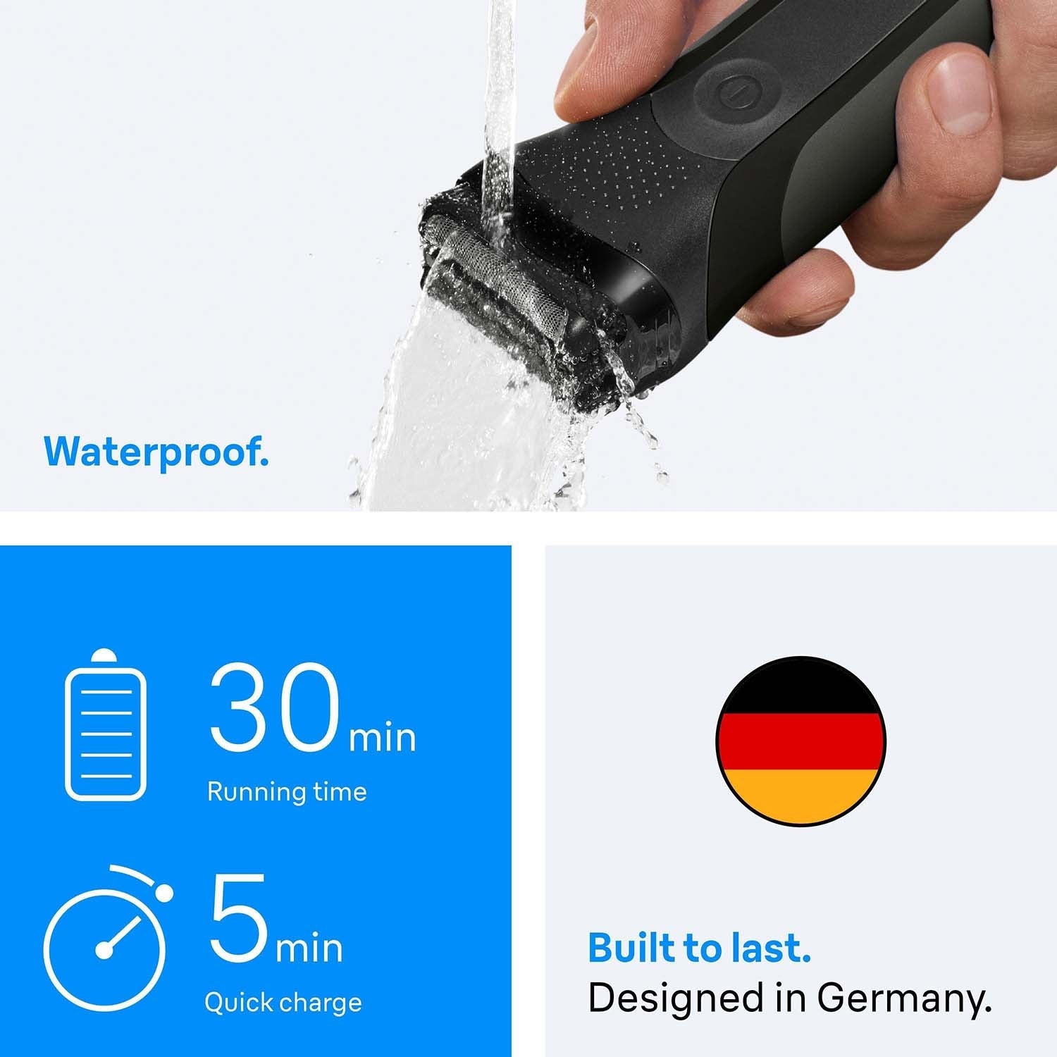Electric Shaver – Cordless, Rechargeable, Wet & Dry Use