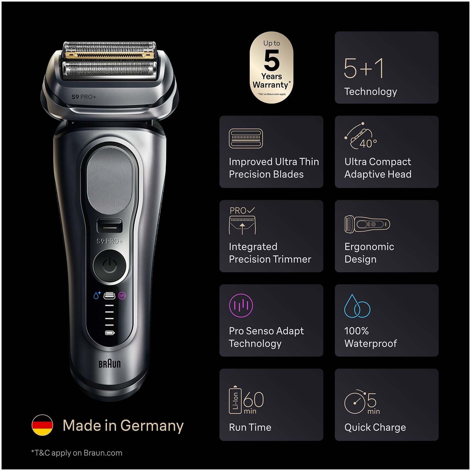Electric Shaver Series 9 PRO+, Wet & Dry Use