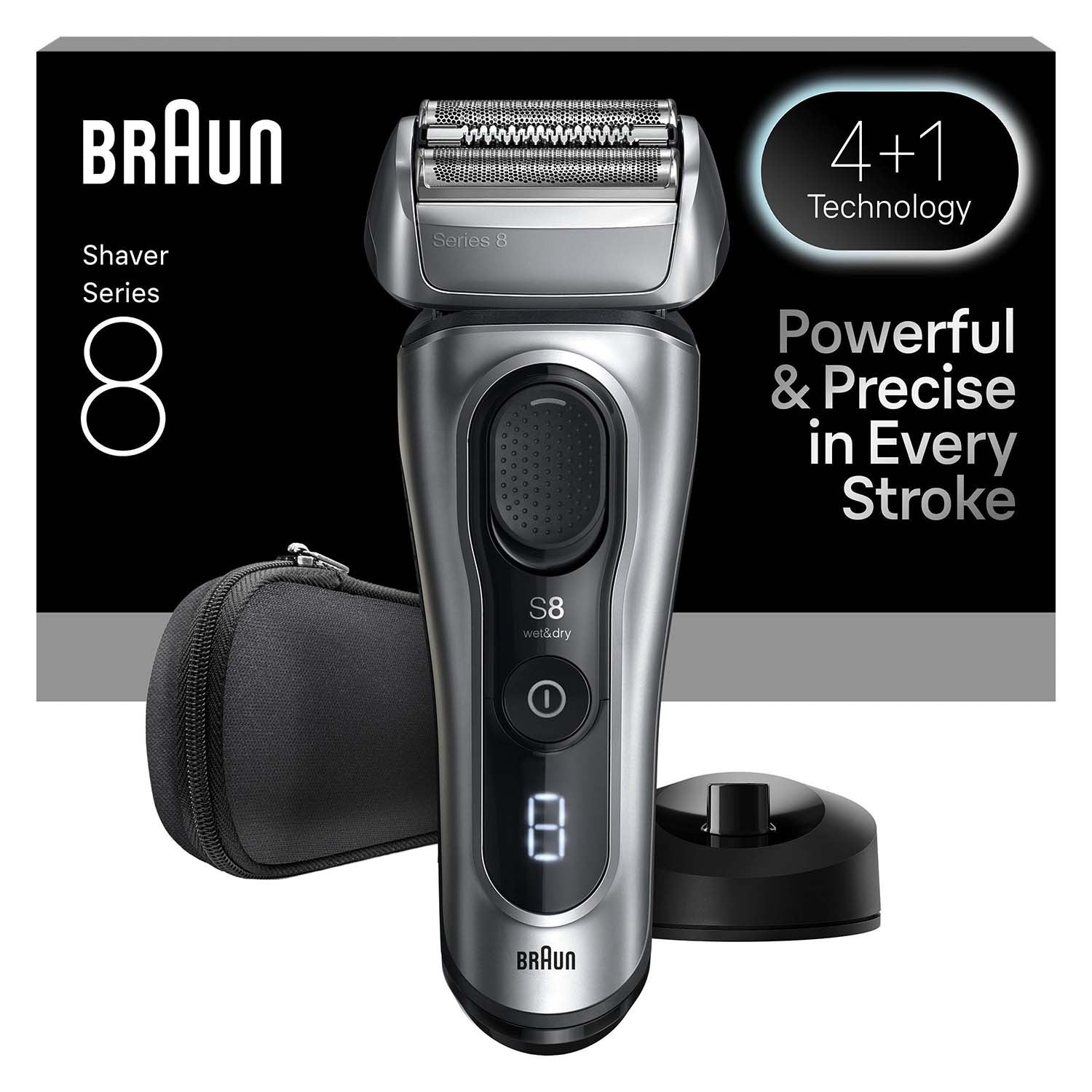 Electric Shaver, Wet & Dry, Rechargeable, Series 8
