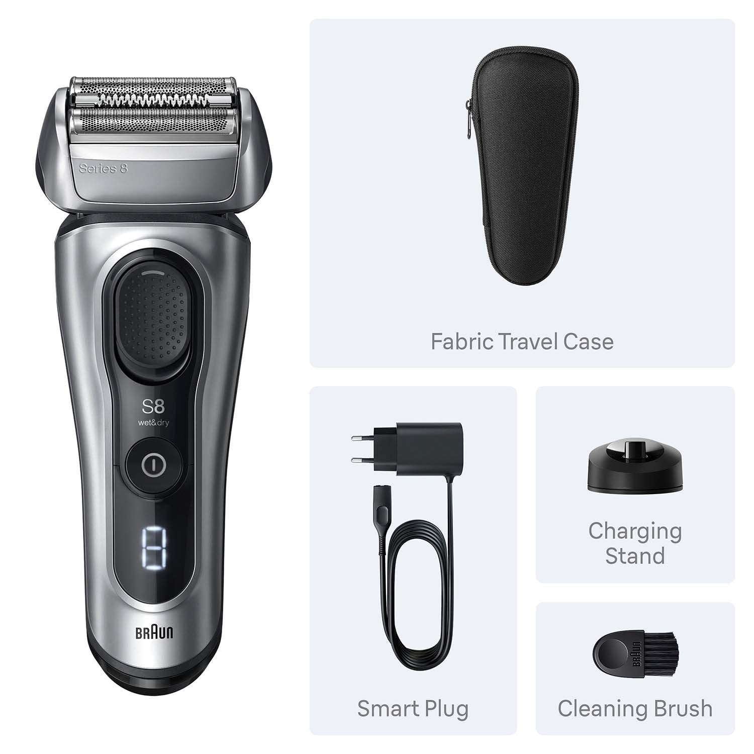Electric Shaver, Wet & Dry, Rechargeable, Series 8