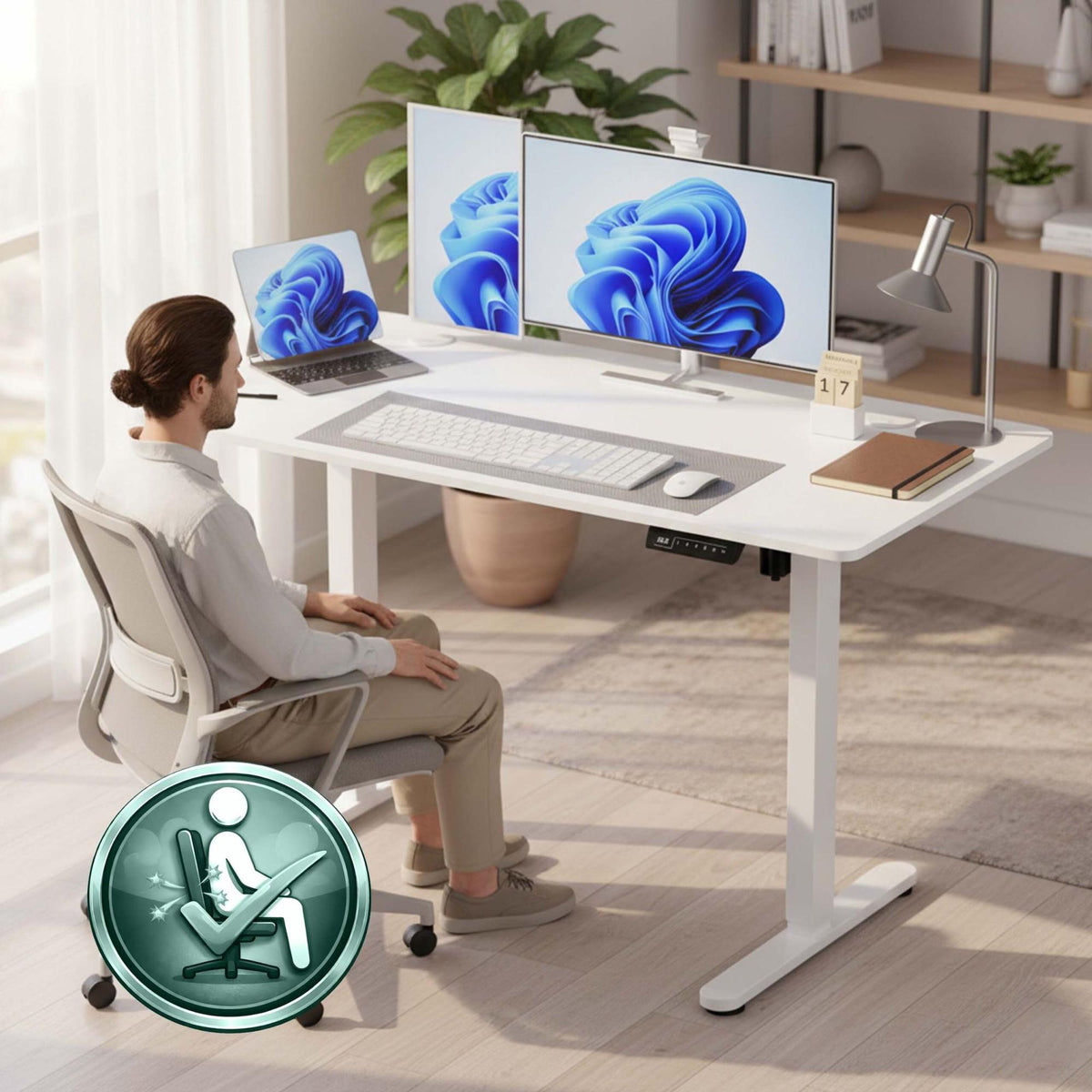 Electric Sit-Stand Desk – Wood-Effect Top, Memory Presets