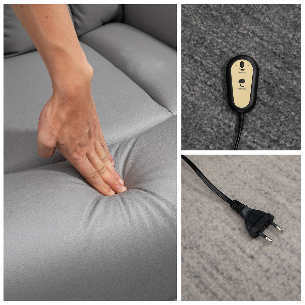 Electric Stand-Up Chair Upholstered Tv Chair Relaxation Chair With Stand-Up Aid, Reclining Function, Tv Chair With Remote Control, Side Pocket, Microfiber Fabric, Gray