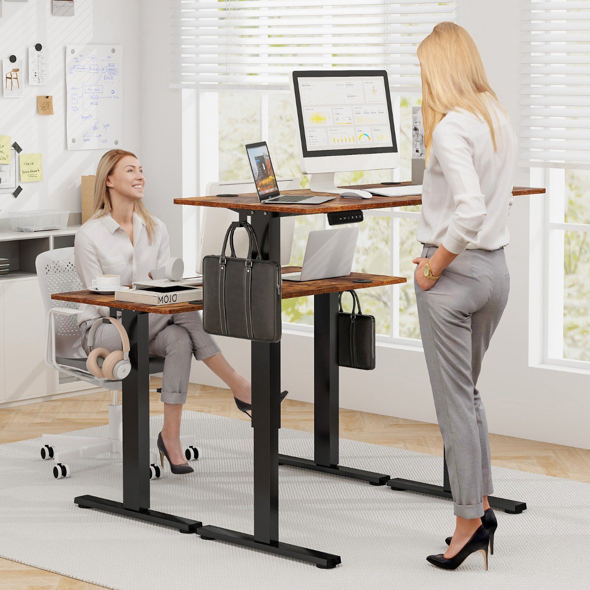Electric Standing Desk 120x60 cm, 73–122 cm Height Adjustable