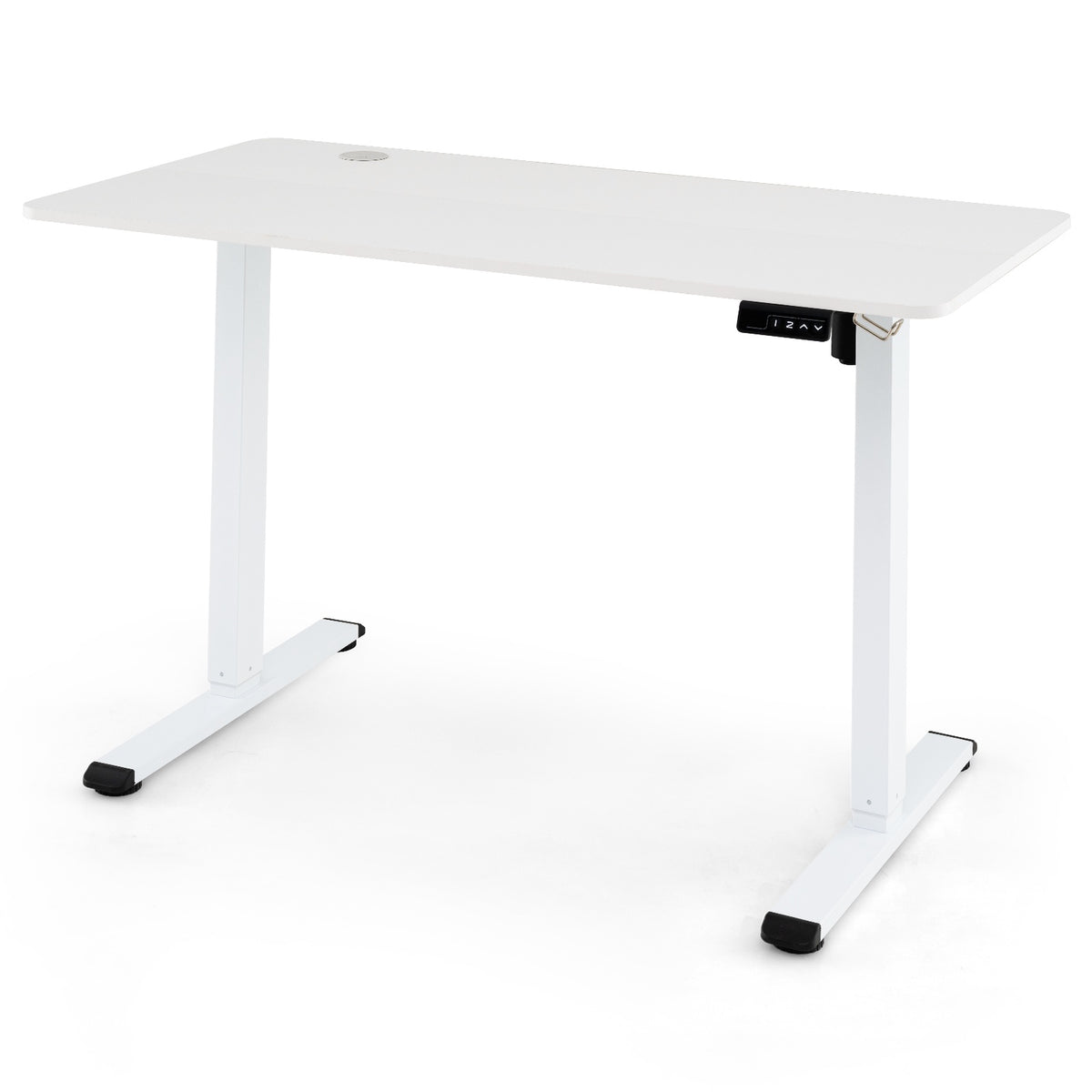 Electric Standing Desk 120x60 cm, White, Headphone Hook