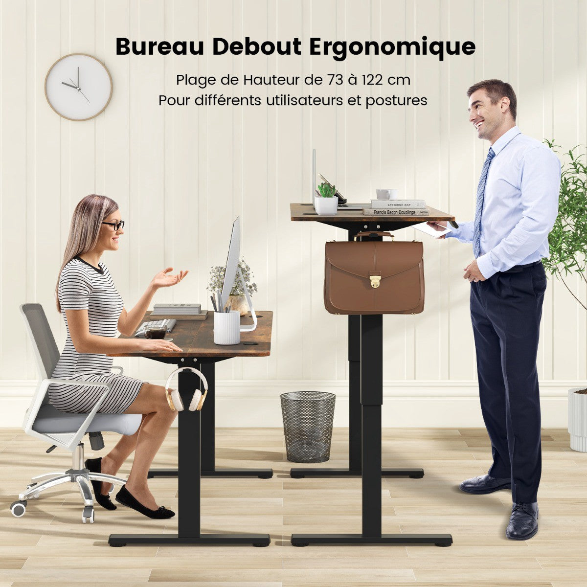 Electric Standing Desk 140 x 60 cm, Memory Presets