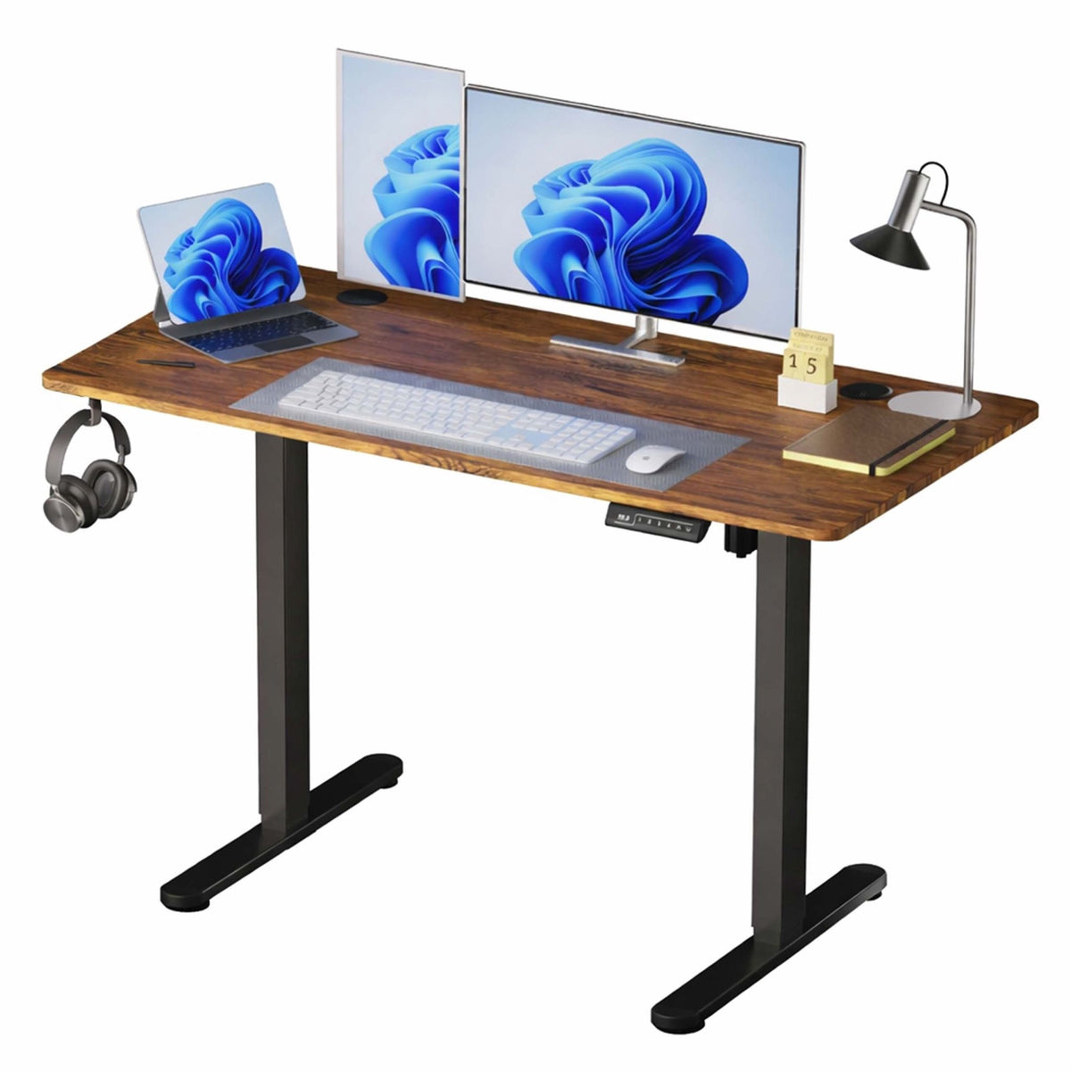 Electric Standing Desk – Wood-Effect Top, Memory