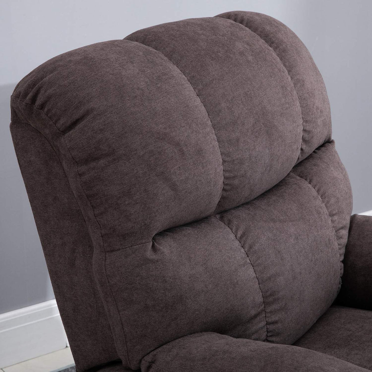 Electric TV chair, relaxation chair with stand-up aid, reclining function, USB port, upholstered TV chair with footrest, side pocket, dark gray
