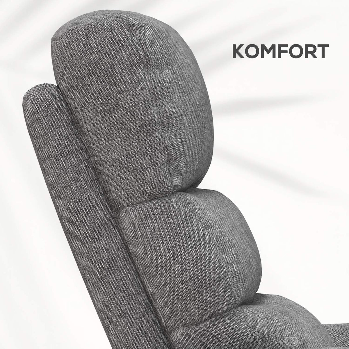 Electric TV chair with stand-up aid, relaxation chair with reclining function, TV chair with linen look, side pocket, remote control