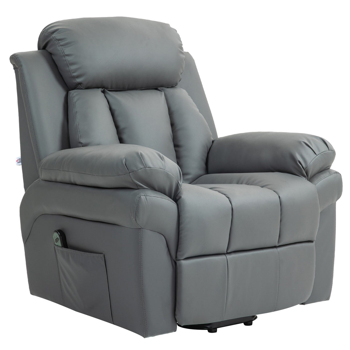 Electric TV chair with stand-up aid, relaxation chair with reclining function, TV chair with remote control, side pocket, for living room