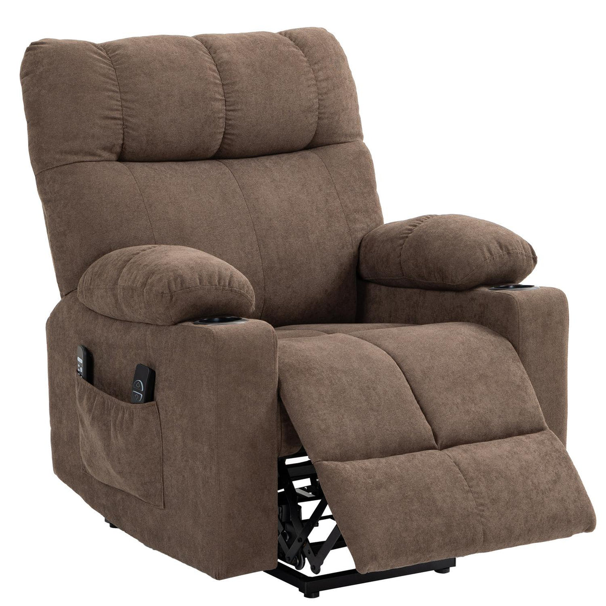 Electric TV chair with stand-up aid, relaxation chair with reclining function, heat and massage function, TV chair with spring system