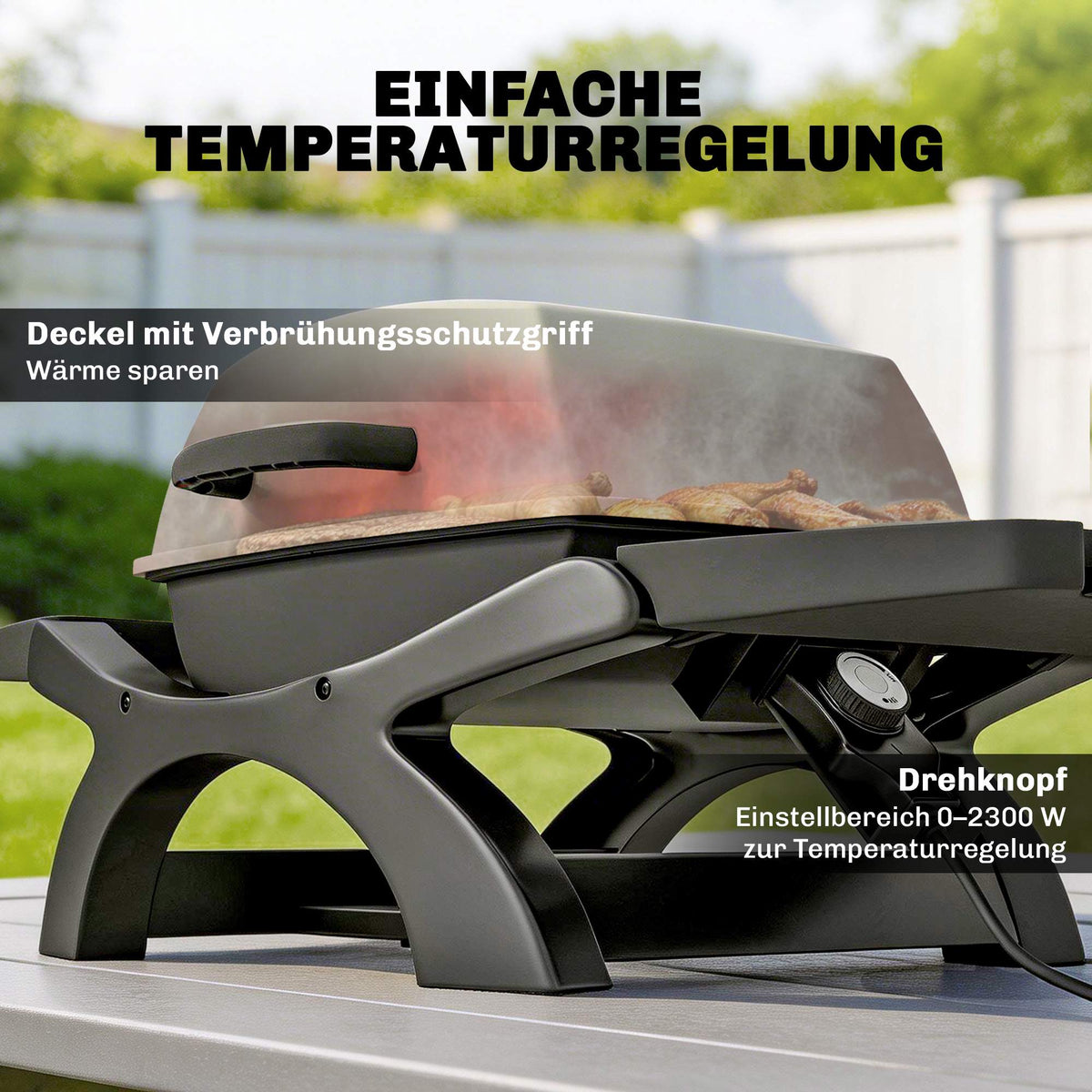 Electric Table Grill 2300W, Non-Stick, Portable, 23x71 cm