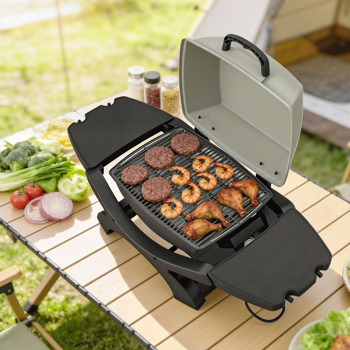 Electric Table Grill 2300W, Non-Stick, Portable, 23x71 cm