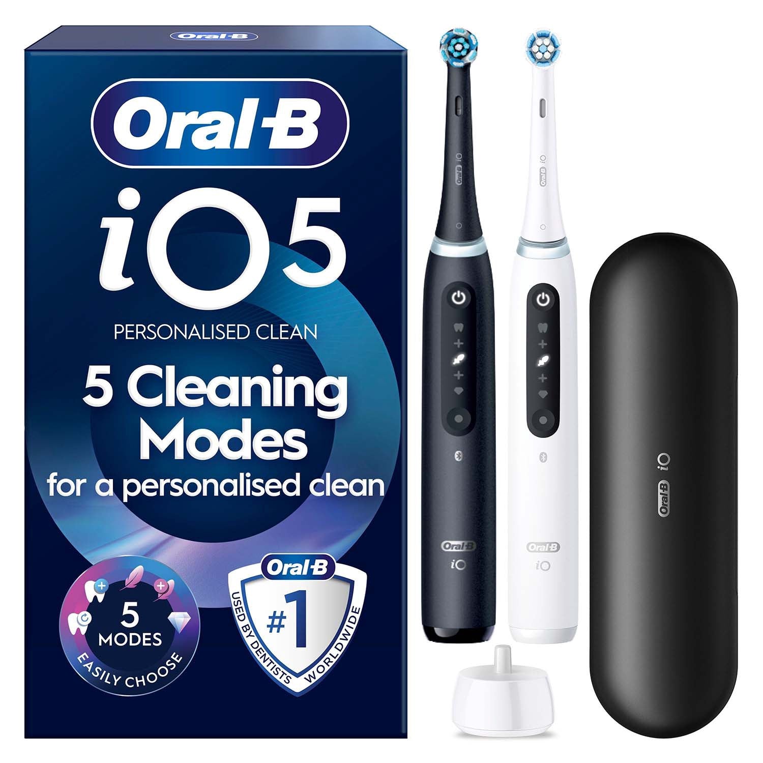 Electric Toothbrush Duo, 5 Modes – Black/White