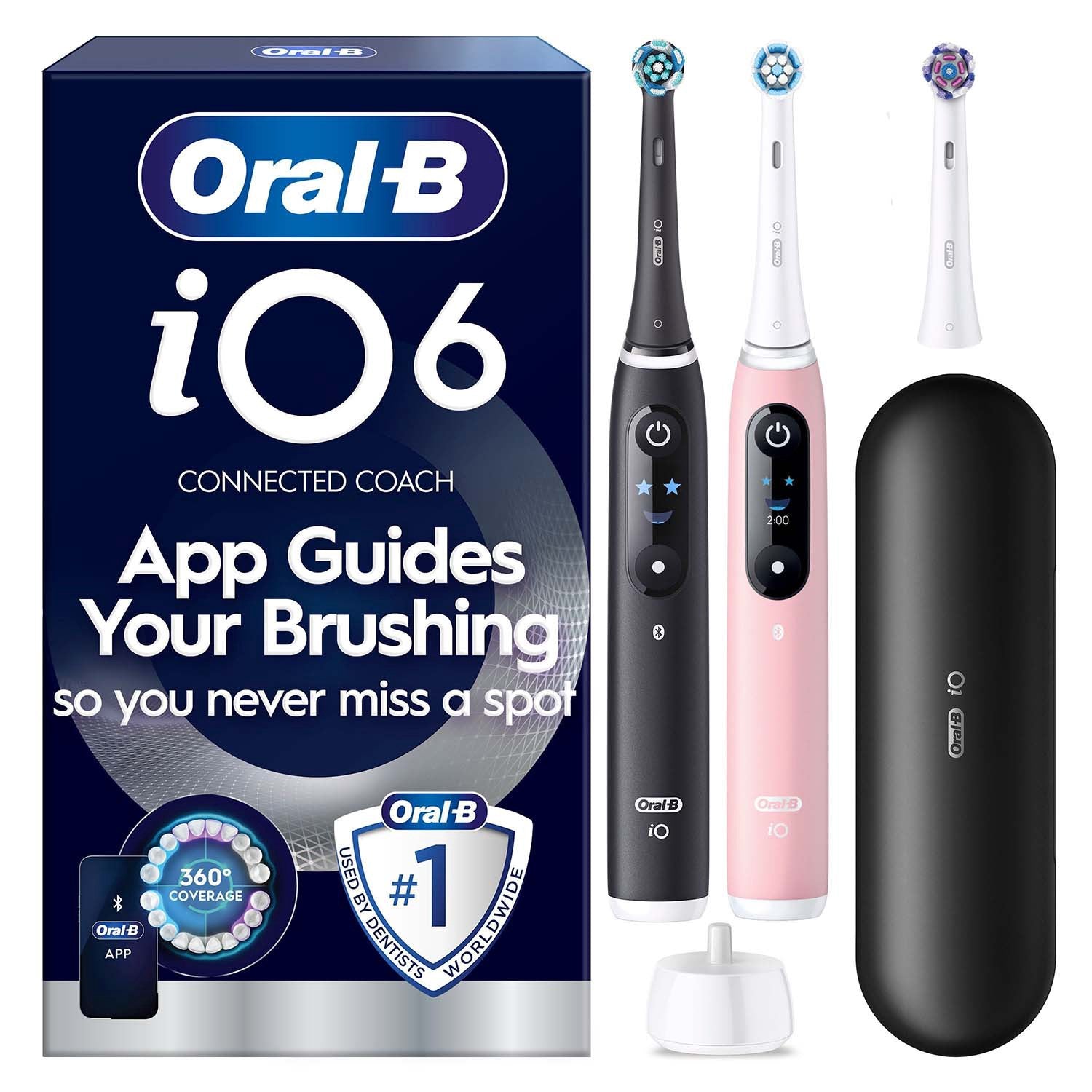 Electric Toothbrush iO6, Black/Pink, 1 Extra Head
