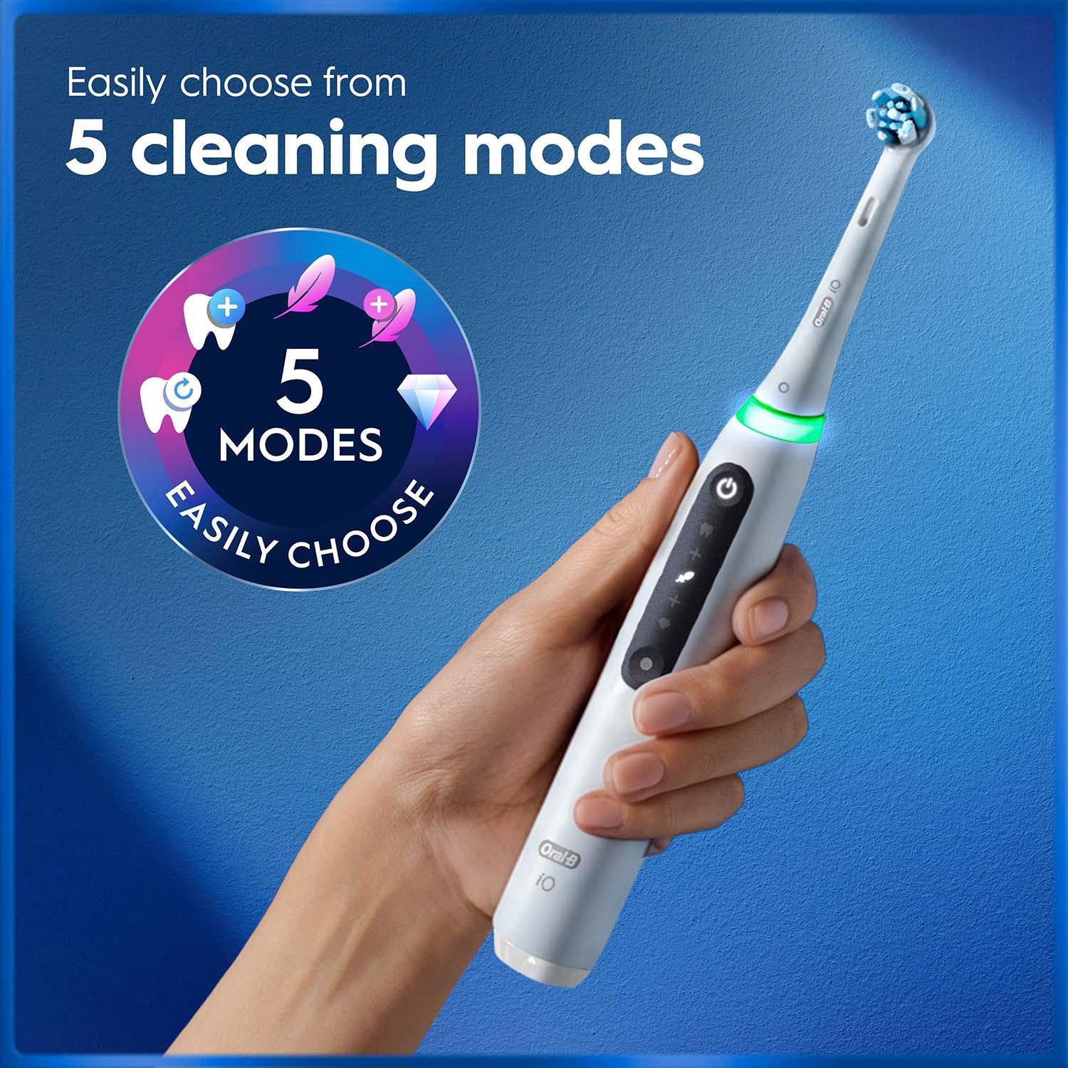 Electric Toothbrush with 5 Modes, Micro-Vibrations, White