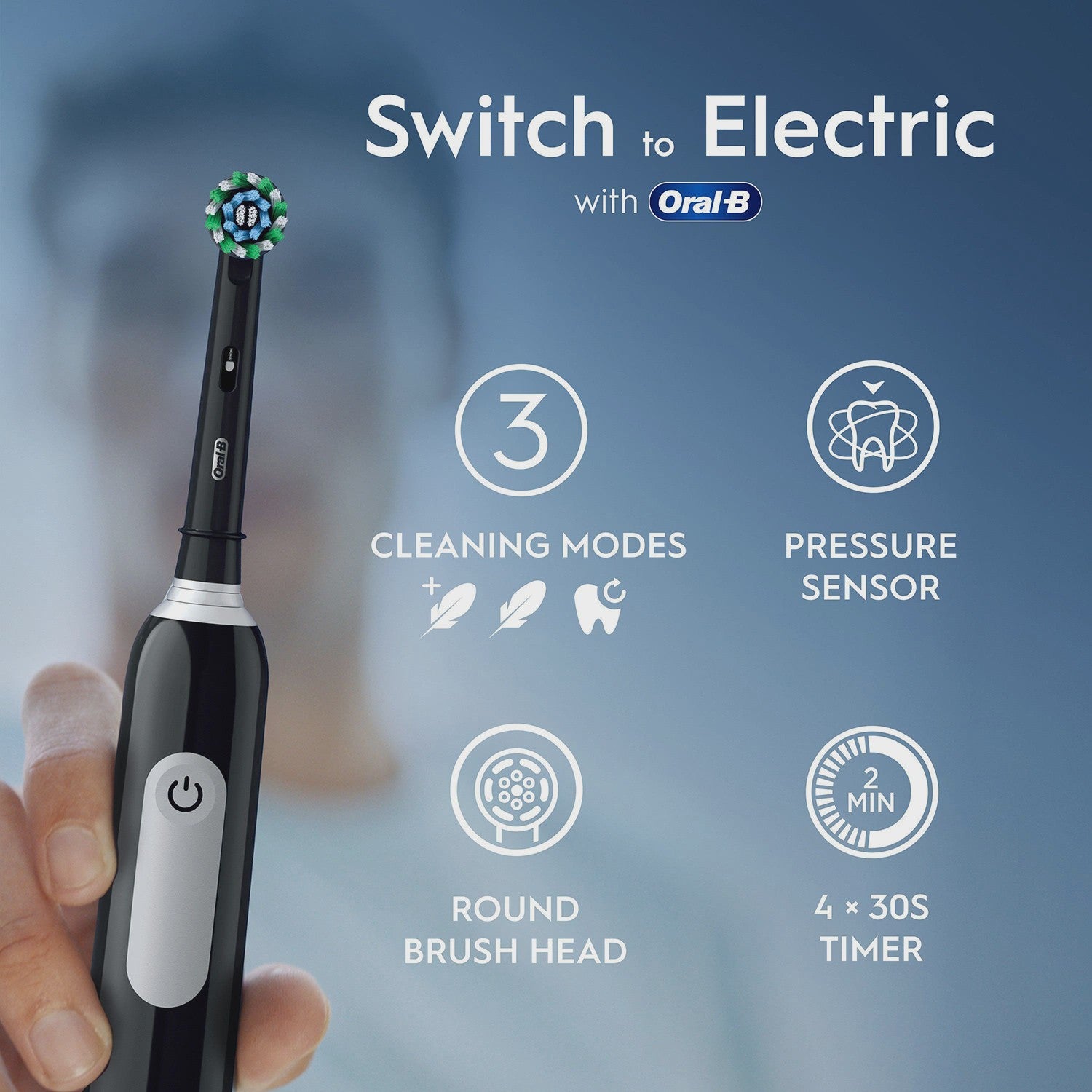 Electric Toothbrush with Travel Case, Black