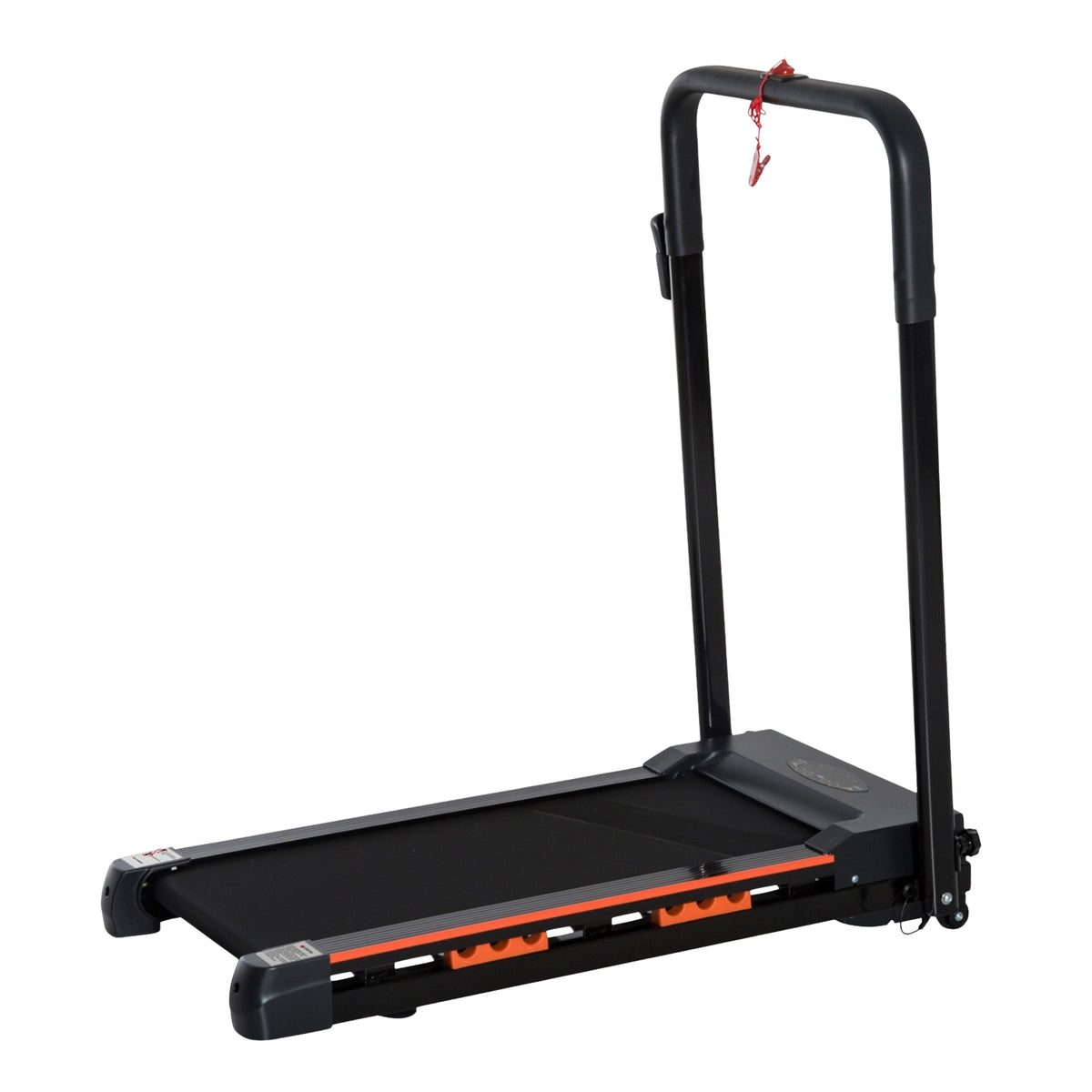 Electric Treadmill With Lcd Display, Foldable Fitness Machine, 1-6 Km/H, Steel, Black, 105 X 56 X 108.5 Cm