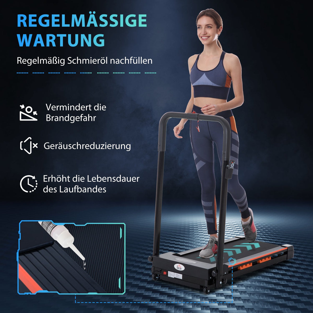 Electric Treadmill With Lcd Display, Foldable Fitness Machine, 1-6 Km/H, Steel, Black, 105 X 56 X 108.5 Cm