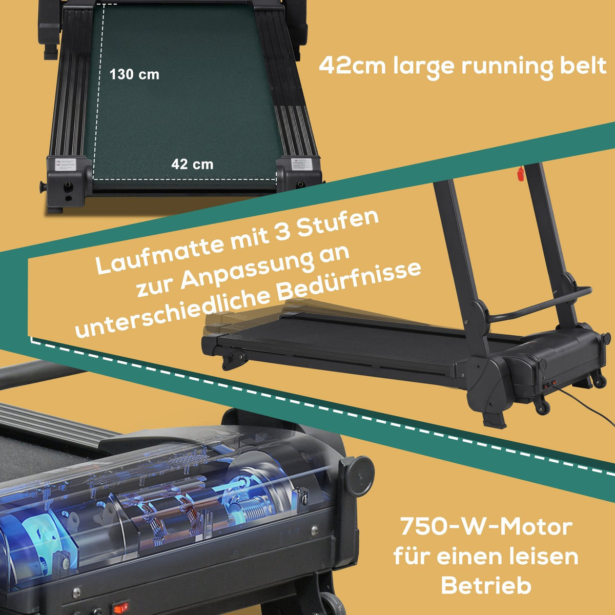 Electric Treadmill With Lcd Display, Usb & Mp3 Player, Foldable Fitness Machine, 1-14 Km/H, Steel, Black, 54X101X105Cm