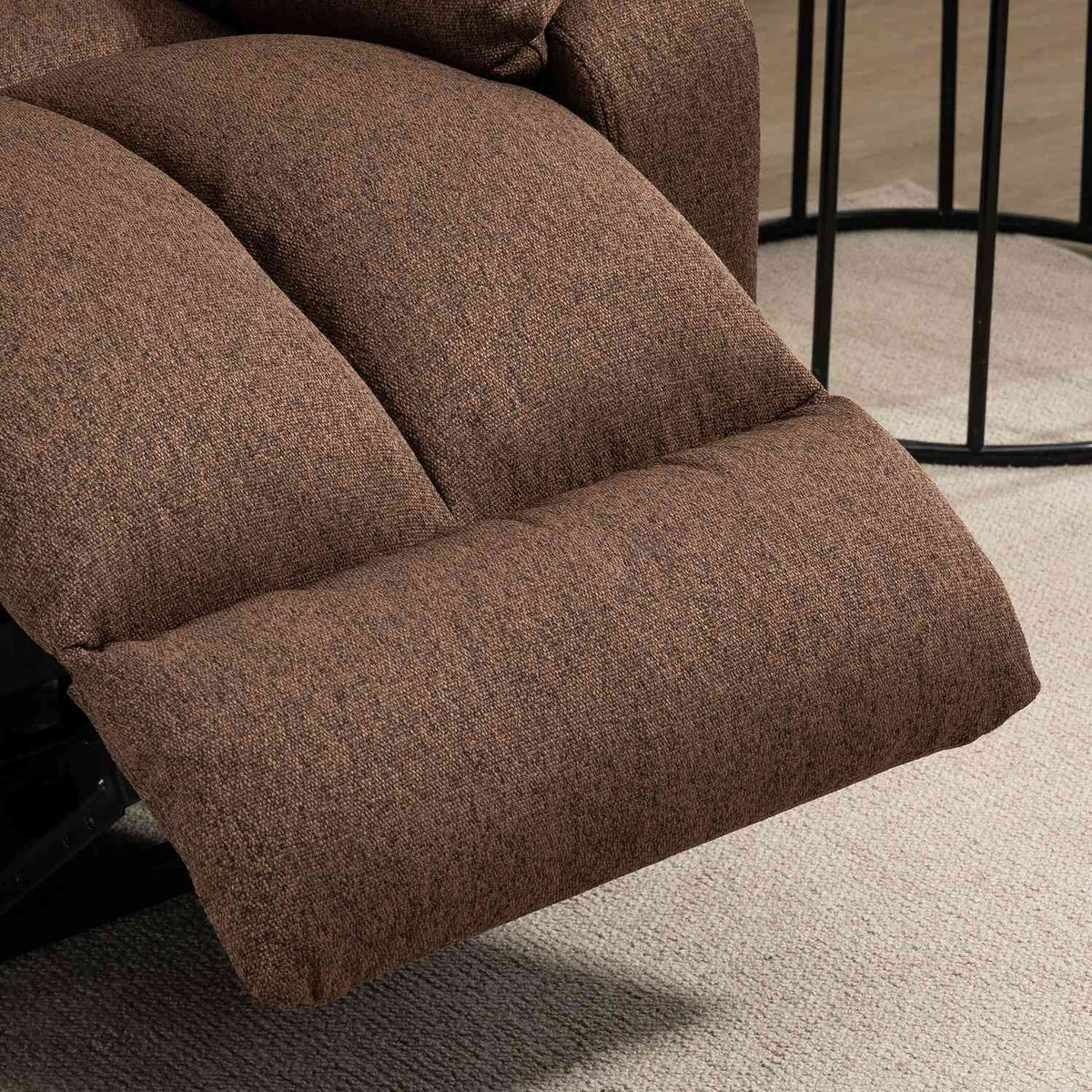 Electric Tv Chair With Stand Up Relax Chair With Remote Control With Power Cord 58W Brown Steel Polyester 92 X 95 X 107 Cm
