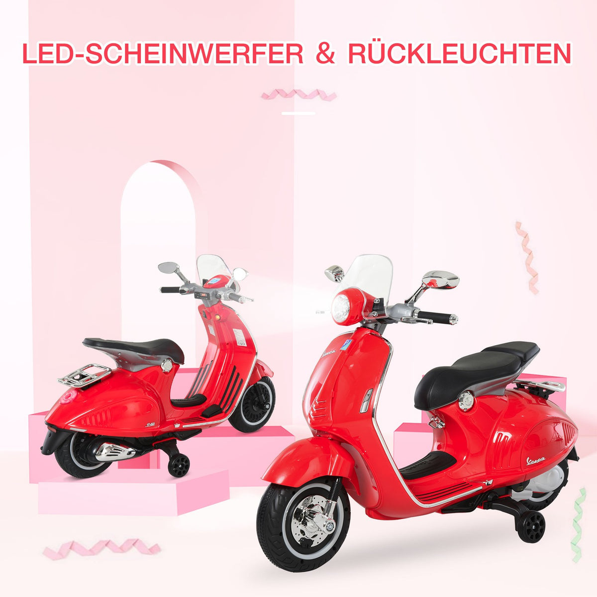 Electric Vehicle, Children'S Vehicle, Children'S Motorcycle, Electric Motorcycle With Mp3 Music Lighting, 3-6 Years, Pp, Red, 108 X 49 X 75 Cm