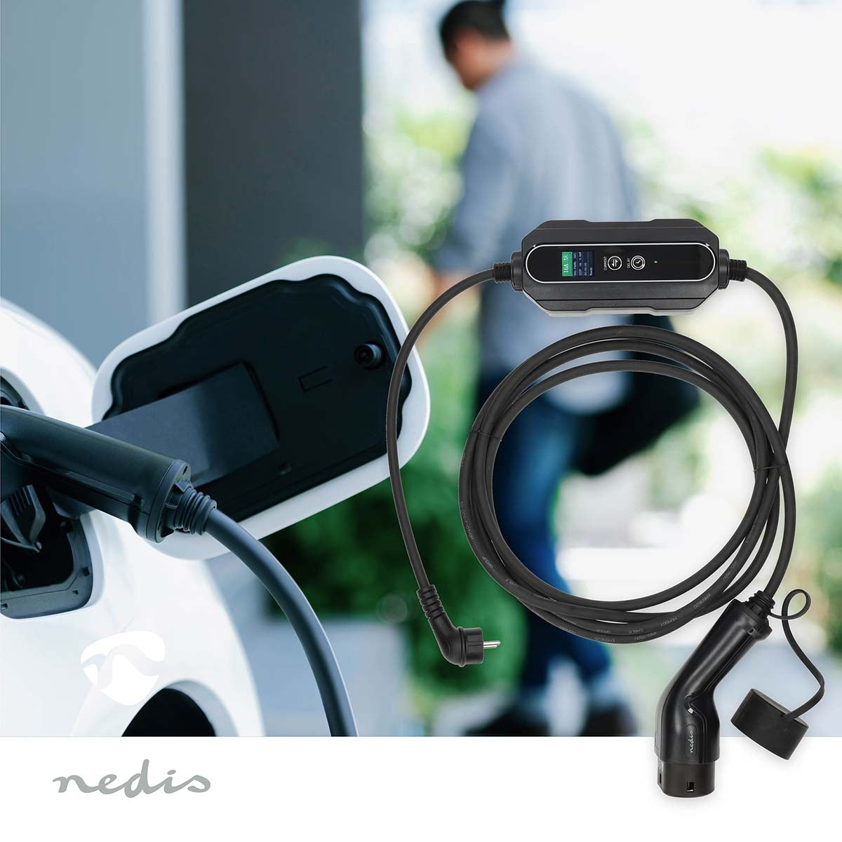 Electric Vehicle Portable Charger | AT-N05V3V3-F 3G1.5 | 1380 / 2300 / 3680 W | 6 / 8 / 10 / 13 / 16 A | 1 Phase | 5.00 m | Black | Gift Box