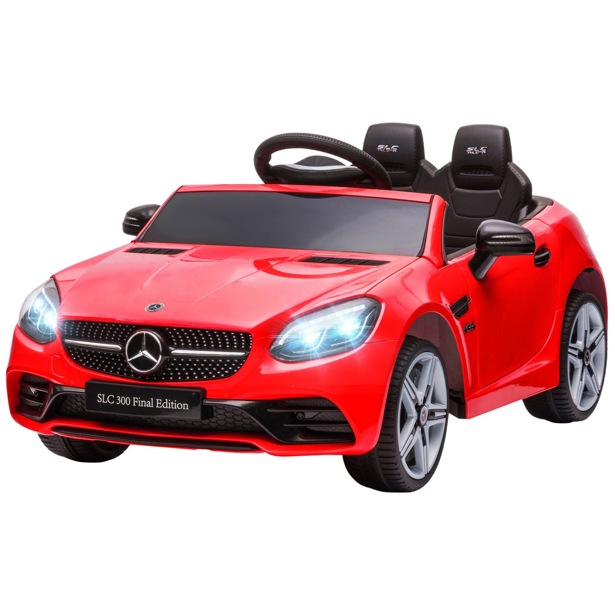 Electric children's car, with 3 speed, remote control, seat belt, music USB, LED headlights, for 3-6 years, load capacity 30 kg, red