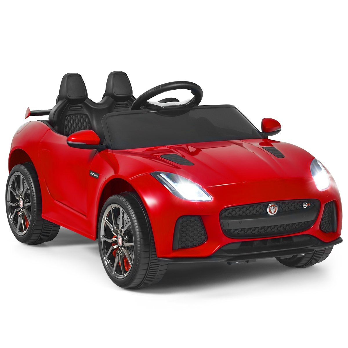 Electric children's car with stories & music & horn & headlights 12V children's vehicle with 2.4G remote control red