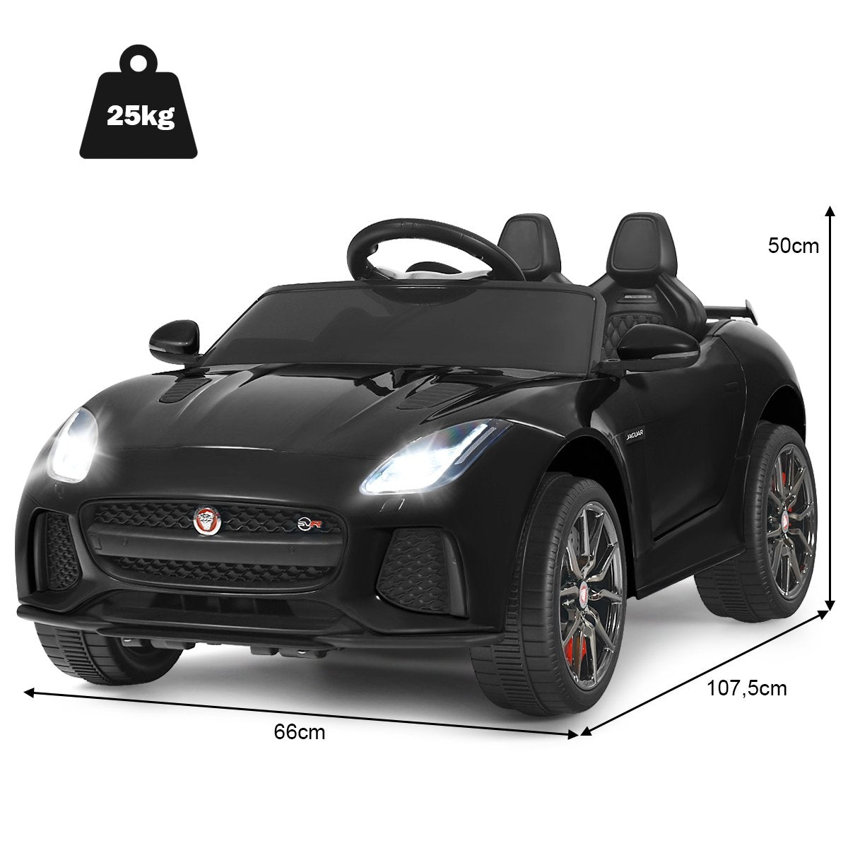 Electric children's car with stories & music & horn & headlights & remote control black