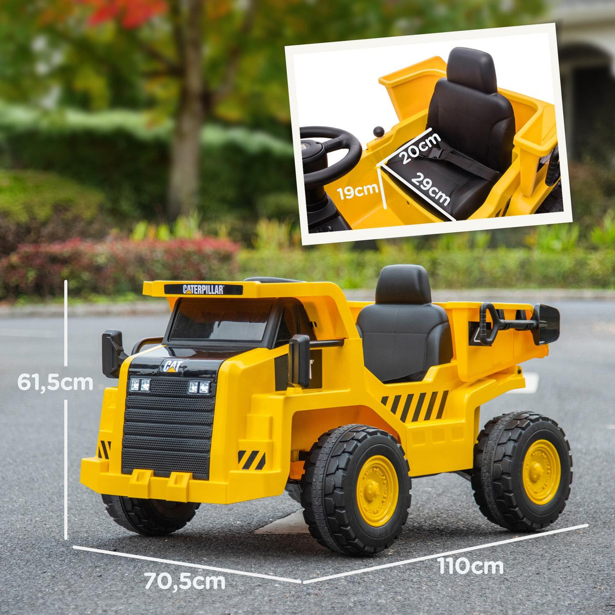 Electric children's excavator, load 30 kg, with remote control, bucket, shovel, speaker, headlight, for 3-7 years, yellow