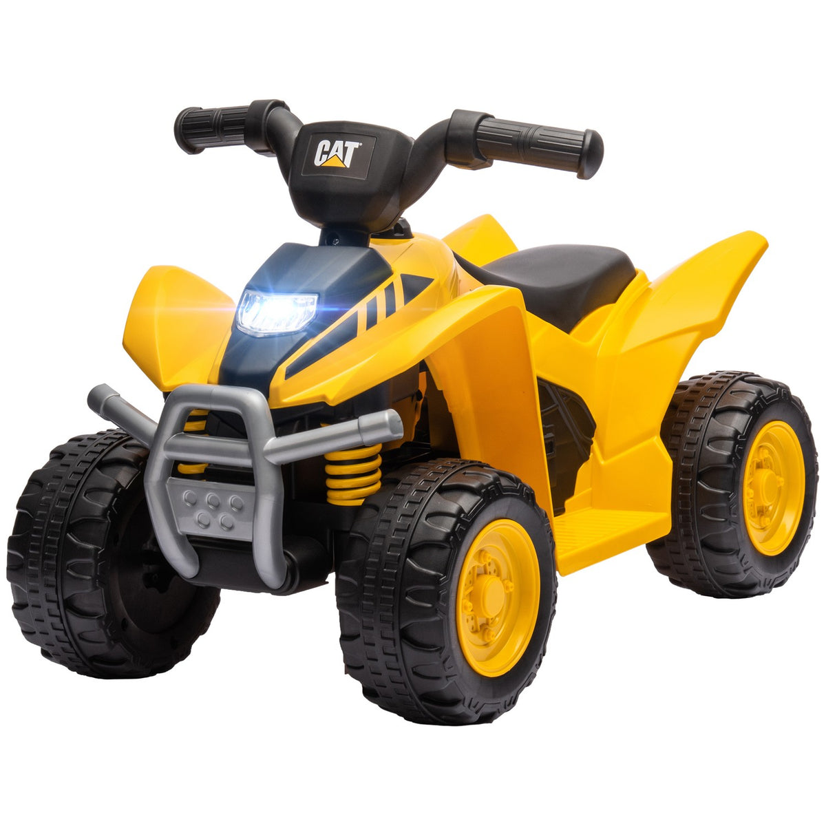 Electric children's quad, 6 V electric quad with horn & headlight, children's car with start button, 2.8 km/h, for 1.5-3 years children, yellow