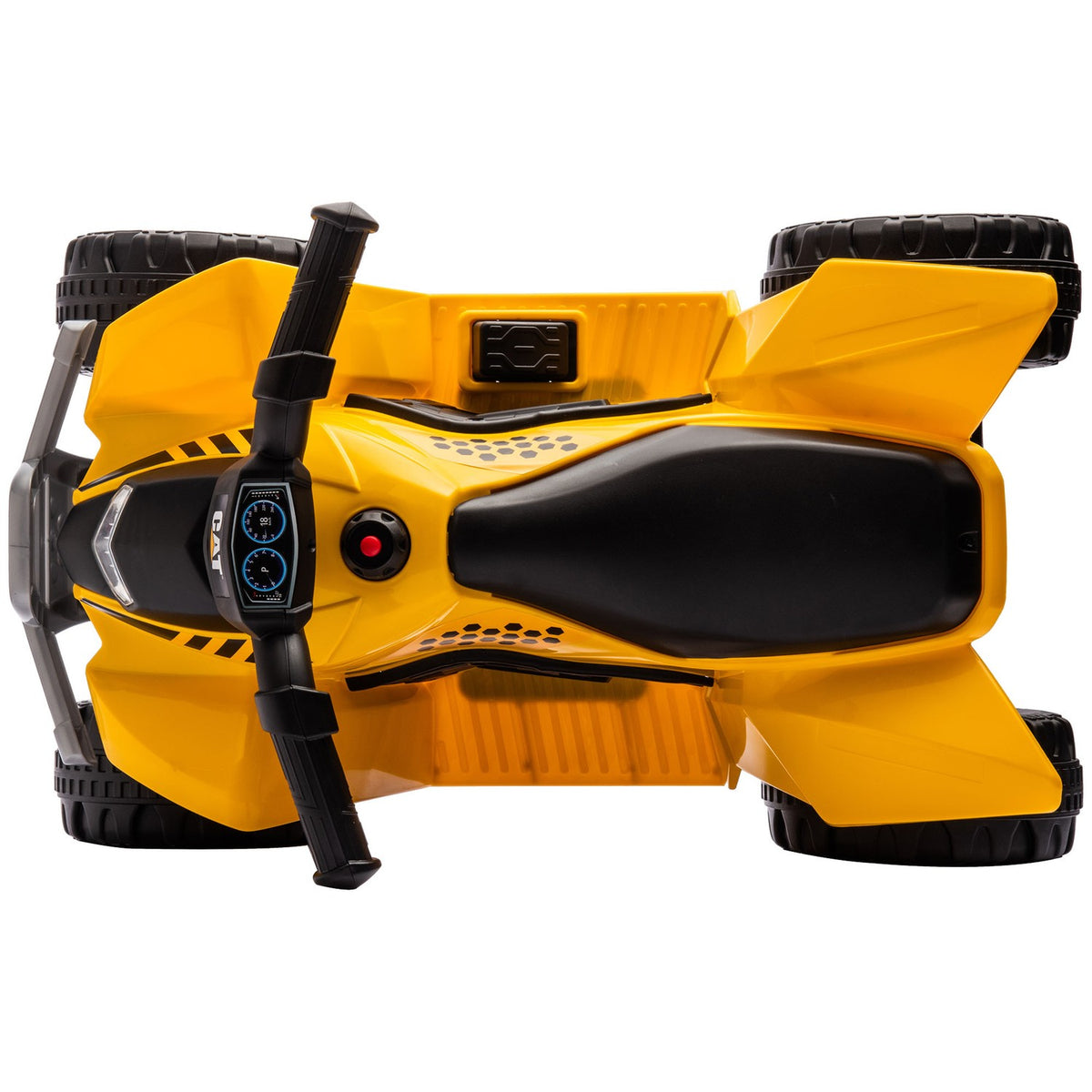 Electric children's quad, 6 V electric quad with horn & headlight, children's car with start button, 2.8 km/h, for 1.5-3 years children, yellow