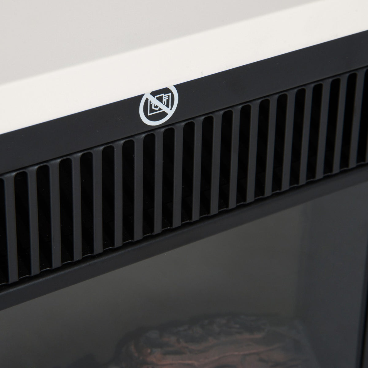 Electric fireplace 1200W standing fireplace with flame effect in white, electric fireplace for a cozy atmosphere