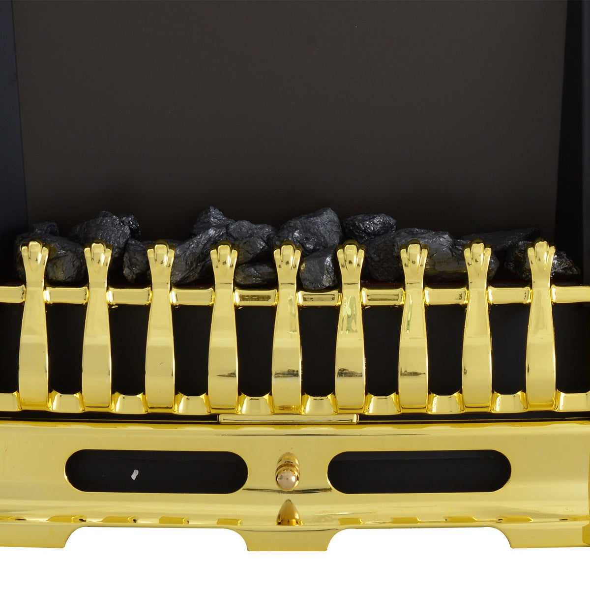 Electric fireplace freestanding fireplace with flame effect 1000/2000W 48.2 x 18.5 x 59.2 cm in gold for cozy evenings