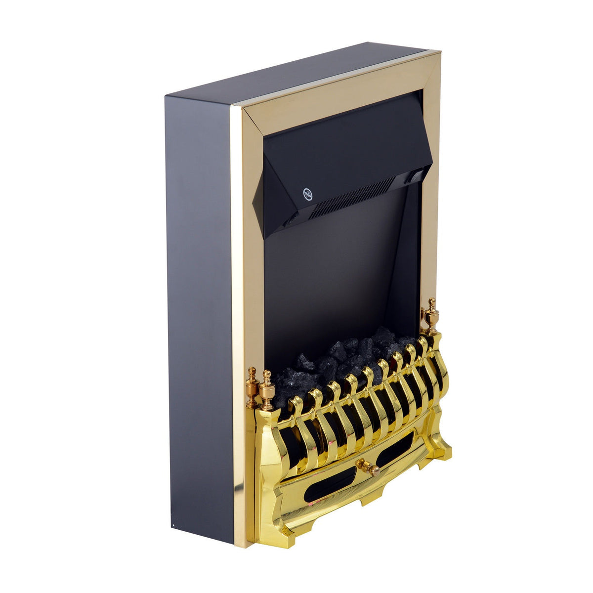 Electric fireplace freestanding fireplace with flame effect 1000/2000W 48.2 x 18.5 x 59.2 cm in gold for cozy evenings