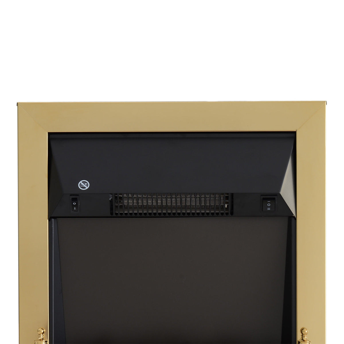 Electric fireplace freestanding fireplace with flame effect 1000/2000W 48.2 x 18.5 x 59.2 cm in gold for cozy evenings