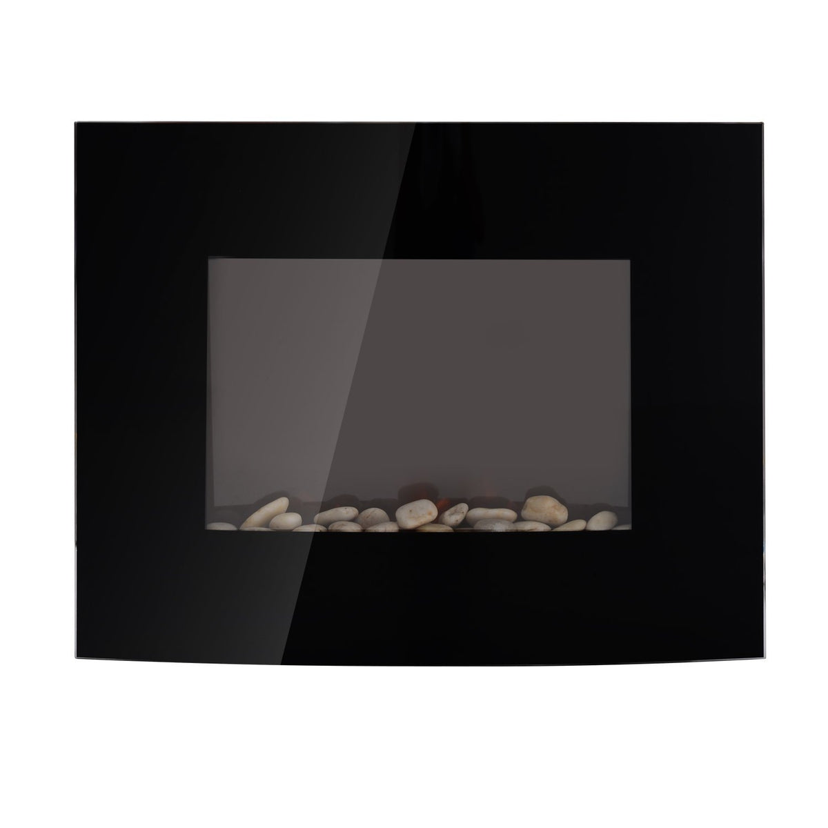 Electric fireplace stove electric with 2 power levels 900/1800 W LED 65 x 11.4 x 52 cm stainless steel black for cozy warmth