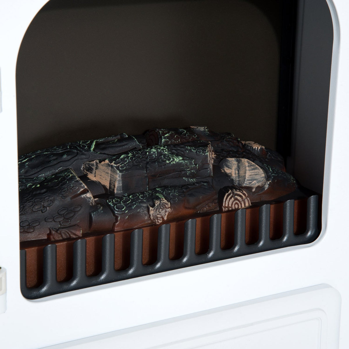 Electric fireplace stove with flame effect 950/1850W overheating protection white 41.5x28x54.8cm for cozy evenings