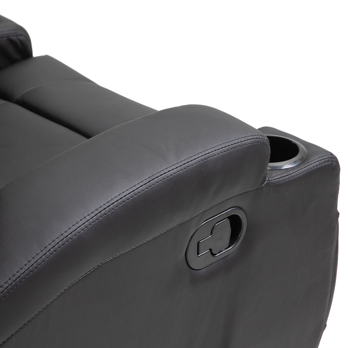 Electric massage chair, 165° tiltable, 5 massage modes, footrest, remote control, TV chair, faux leather, black, 84x92x109cm