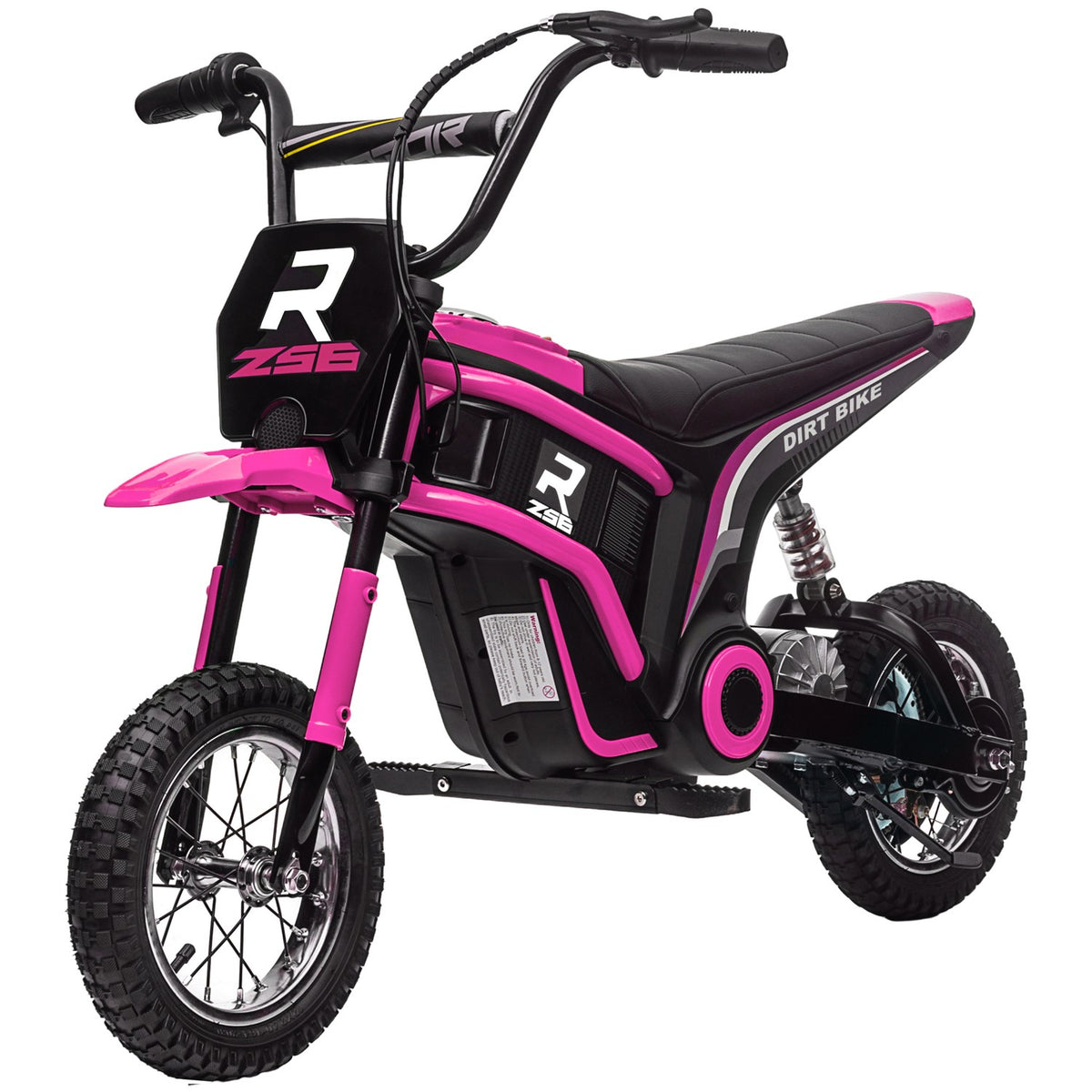 Electric motorcycle for children, 24V children's motorcycle with horn, light, with twist-grip throttle, 8-16 km/h, 8-12 years, pink