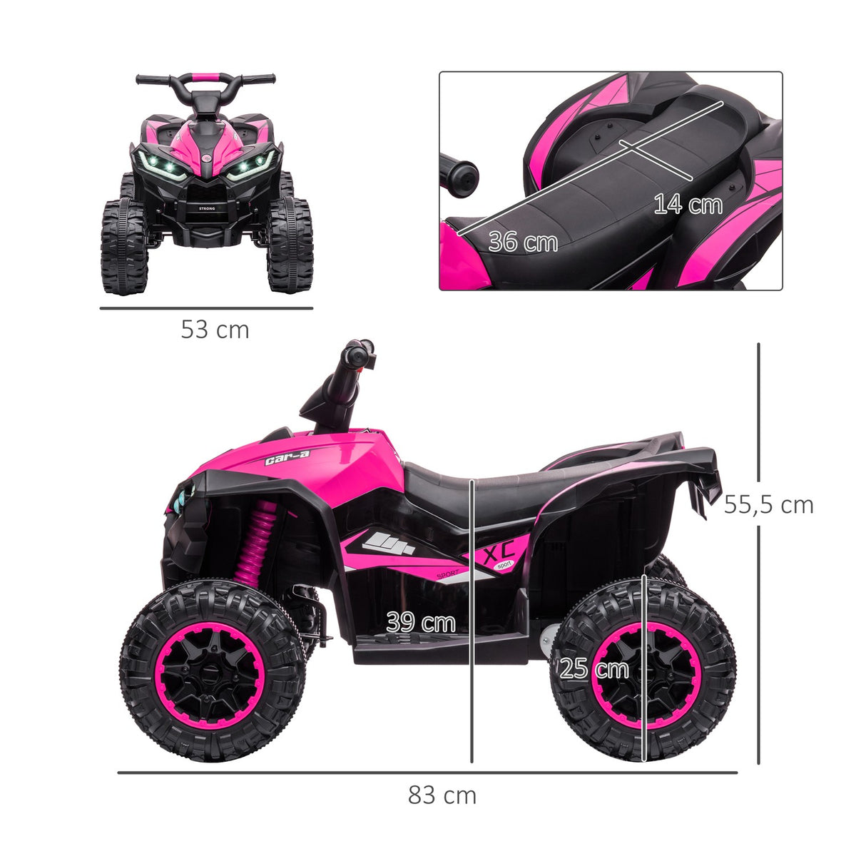 Electric quad, children's quad with USB port, children's motorcycle with MP3 music player, headlight, children's vehicle for children 3-5 years