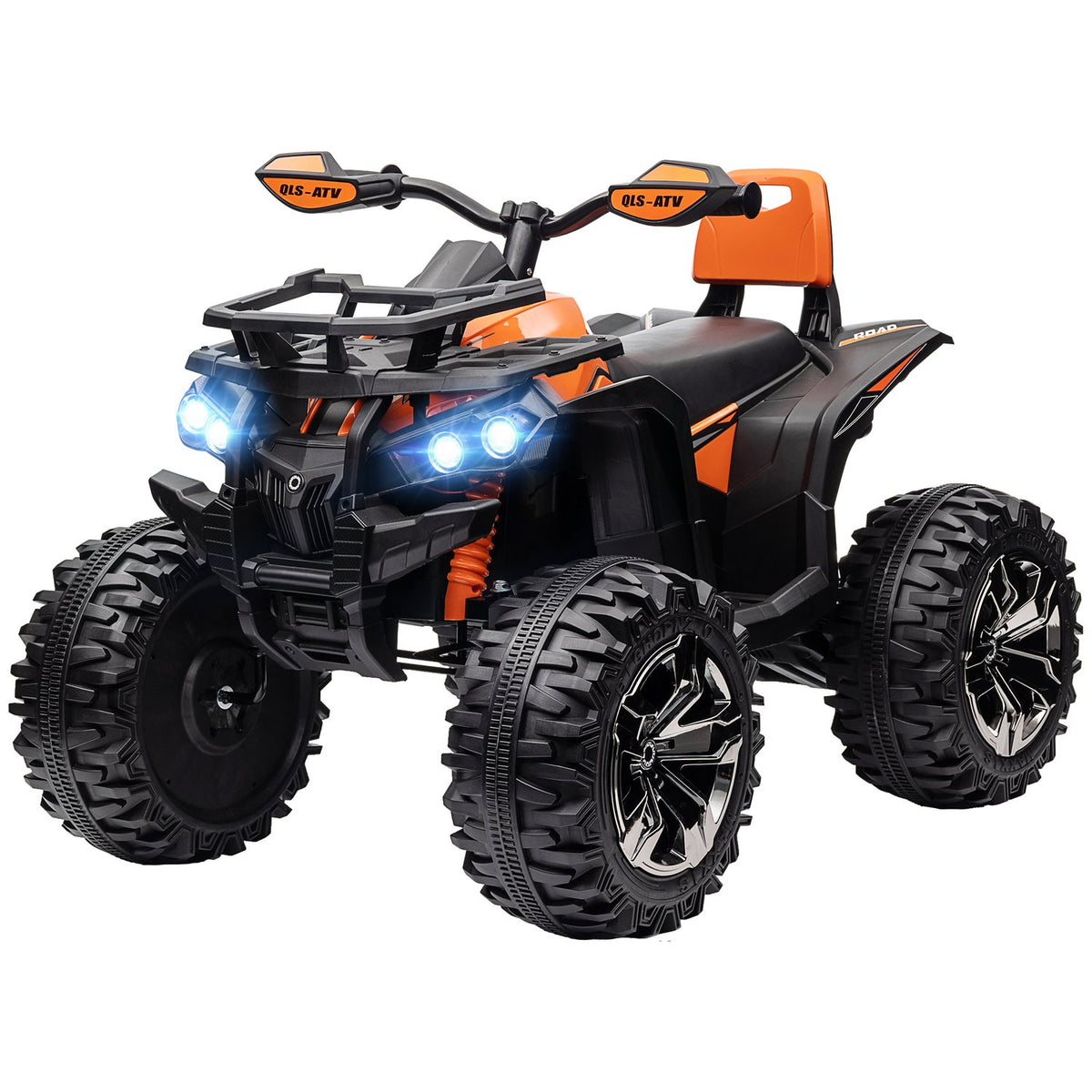 Electric quad for children, 12V 10Ah children's quad with forward, reverse function, 2 motors, USB port, MP3 music player, children's vehicle with headlight 3-8 km/h, for children 3-5, orange |