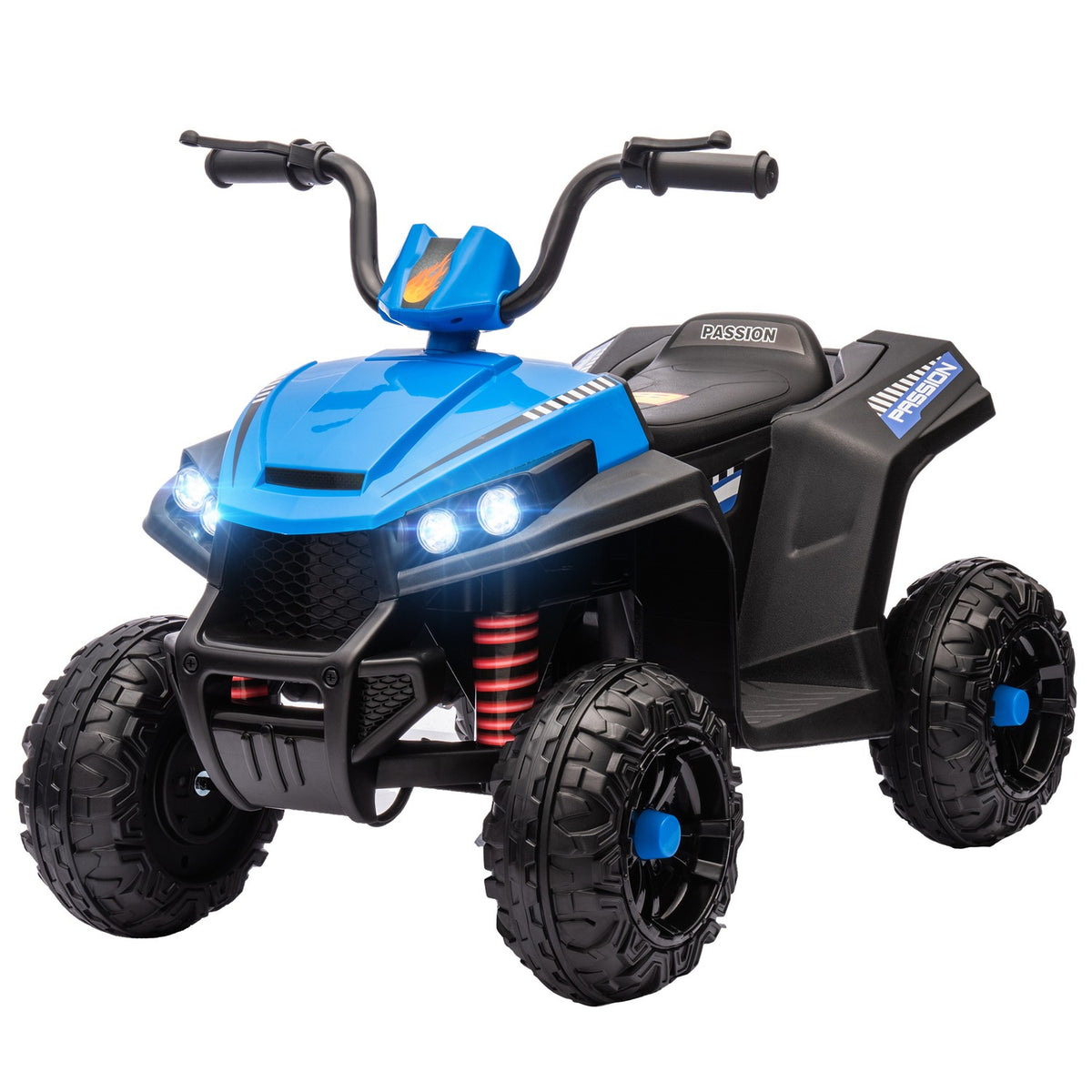 Electric quad for children 12V children's quad with 4-wheel suspension, MP3 music player, children's vehicle with headlight, forward and reverse gear, for 3-5 years children, 5 km/h, metal, blue