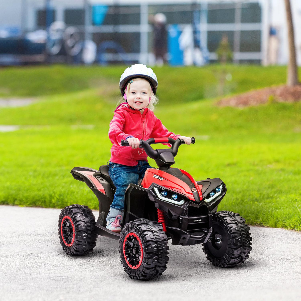 Electric quad for children, children's quad with forward, reverse function, USB port, MP3 music player, children's vehicle with 2 motors