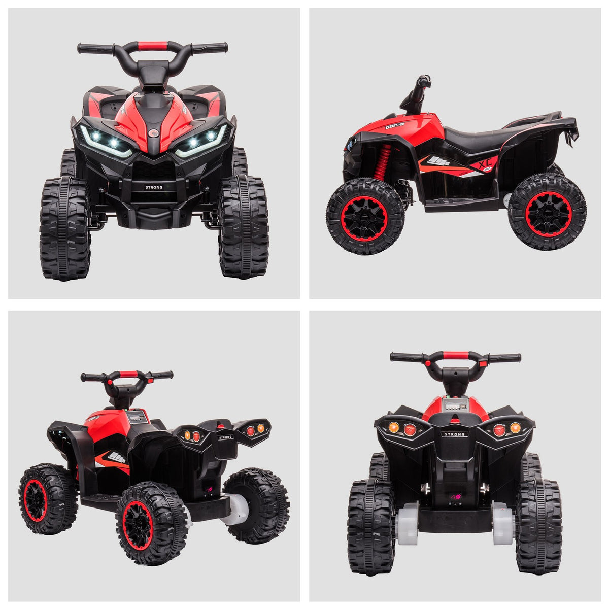 Electric quad for children, children's quad with forward, reverse function, USB port, MP3 music player, children's vehicle with 2 motors